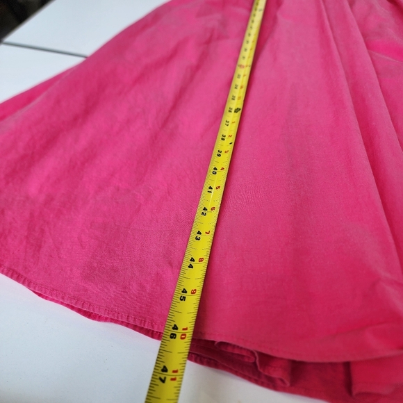 Ann Taylor Pink Poplin Flutter Sleeve V Neck Midi Dress Pockets Cotton Blend 4 - Picture 10 of 13